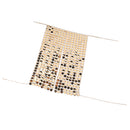 Sequins Coin Shaped Bead Backless Halter Tassel Top Body Chain Bikini Gold