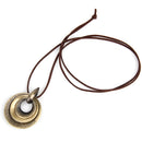 Brushed Multi-Row Circle Pendant Velvet Rope Sweater Necklace Women Necklace