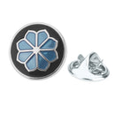 Vintage Black Blue Lotus Flower Lotus Enamel Lapel Pin Collar Brooch Pin