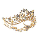 Gold Princess Crown Hairpin Bridal Tiaras Wedding Jewelry Hair Accessory