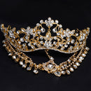 Gold Princess Crown Hairpin Bridal Tiaras Wedding Jewelry Hair Accessory