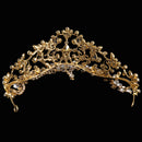 Gold Princess Crown Hairpin Bridal Tiaras Wedding Jewelry Hair Accessory