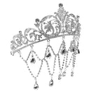 Women Fashion Tassel Bridal Crystal Crown Silver Princess Tiaras Headwear