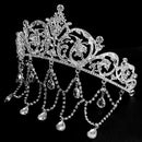 Women Fashion Tassel Bridal Crystal Crown Silver Princess Tiaras Headwear