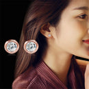 Real 18K Round Shaped Rose Gold Plated Stud Earring Strainless steel Jewelry