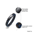 Fashion Charm Stainless Steel Leather Bracelet Mens All Occasions Accessory