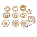 1 Set 11pcs Natural Unfinished Assorted Wood Cuff Bangle 8pcs Earring Dangle DIY Crafts Making Crafts