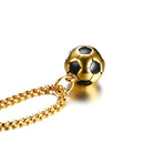 Hip-Hop Football Soccer Pendant Stainless Steel Enamel Gold World Cup 2018