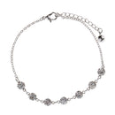 26cm Women Silver Crystal Anklets Charming Craft Metal Foot Chain Jewelry