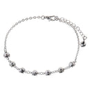 26cm Women Silver Crystal Anklets Charming Craft Metal Foot Chain Jewelry