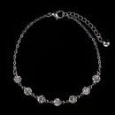 26cm Women Silver Crystal Anklets Charming Craft Metal Foot Chain Jewelry