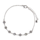 26cm Women Silver Crystal Anklets Charming Craft Metal Foot Chain Jewelry