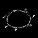22.5cm Silver Small Bells Anklets Bracelet Women Craft Metal Ankle Chain