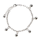 22.5cm Silver Small Bells Anklets Bracelet Women Craft Metal Ankle Chain
