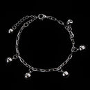 22.5cm Silver Small Bells Anklets Bracelet Women Craft Metal Ankle Chain