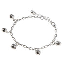22.5cm Silver Small Bells Anklets Bracelet Women Craft Metal Ankle Chain