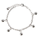 22.5cm Silver Small Bells Anklets Bracelet Women Craft Metal Ankle Chain