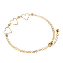 26cm Fashion Gold Heart and Beads Anklets Bracelets Women Metal Foot Chain