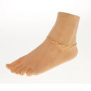 26cm Fashion Gold Heart and Beads Anklets Bracelets Women Metal Foot Chain