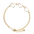 26cm Fashion Gold Heart and Beads Anklets Bracelets Women Metal Foot Chain