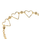 26cm Fashion Gold Heart and Beads Anklets Bracelets Women Metal Foot Chain