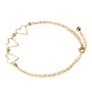 26cm Fashion Gold Heart and Beads Anklets Bracelets Women Metal Foot Chain