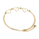 26cm Fashion Gold Heart and Beads Anklets Bracelets Women Metal Foot Chain