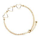 26cm Fashion Gold Heart and Beads Anklets Bracelets Women Metal Foot Chain