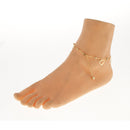 27cm Gold Heart Crystal Anklets Fancy Craft Adjustable Metal Ankle Chain