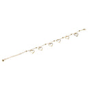 27cm Gold Heart Crystal Anklets Fancy Craft Adjustable Metal Ankle Chain
