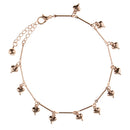 Fashion Heart Metal Anklet DIY Bracelet Accessories With Extended Chain Bell