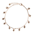 Fashion Heart Metal Anklet DIY Bracelet Accessories With Extended Chain Bell