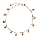 Fashion Heart Metal Anklet DIY Bracelet Accessories With Extended Chain Bell