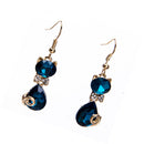 Exquisite Crystal Earring Cute Kitty Cat Earrings Women Jewelry Accessories