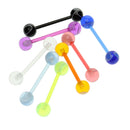 8 Pieces Assorted Color Acrylic Barbell Ball Tongue Nipplering Helix Studs 1.8mm