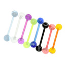 8 Pieces Assorted Color Acrylic Barbell Ball Tongue Nipplering Helix Studs 1.8mm