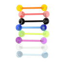 8 Pieces Assorted Color Acrylic Barbell Ball Tongue Nipplering Helix Studs 1.8mm