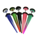 5 Pair Mixed Colors Taper Plug O ring Fake Cheater Illusion Ear Plug 1mm Pin