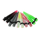5 Pair Assorted Colors Straight Taper with O ring Ear Stretching 8mm(0G)