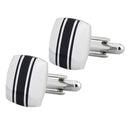 1 Pair Black Enamel Striped Square Cufflinks Wedding Groom Husbans Gifts