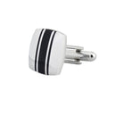 1 Pair Black Enamel Striped Square Cufflinks Wedding Groom Husbans Gifts