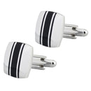 1 Pair Black Enamel Striped Square Cufflinks Wedding Groom Husbans Gifts