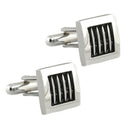 Black Stripe Texture Cufflink Formal Business Mens Formal Shirt Cuff Links