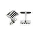 Fashion Males Brass Black Square Striped Cufflinks Simple Business Cufflinks