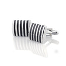 Fashion Males Brass Black Square Striped Cufflinks Simple Business Cufflinks