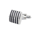 Fashion Males Brass Black Square Striped Cufflinks Simple Business Cufflinks