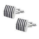 Fashion Males Brass Black Square Striped Cufflinks Simple Business Cufflinks