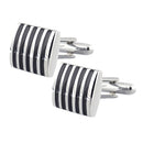 Fashion Males Brass Black Square Striped Cufflinks Simple Business Cufflinks
