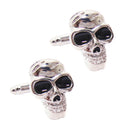 Fancy Boys Men White Steel Punk Vintage Metal Skeleton Skull Cufflinks