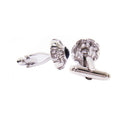 1 Pair Fashion Silver Classic Round Crystal Metal Cufflinks Men Women Jewelry